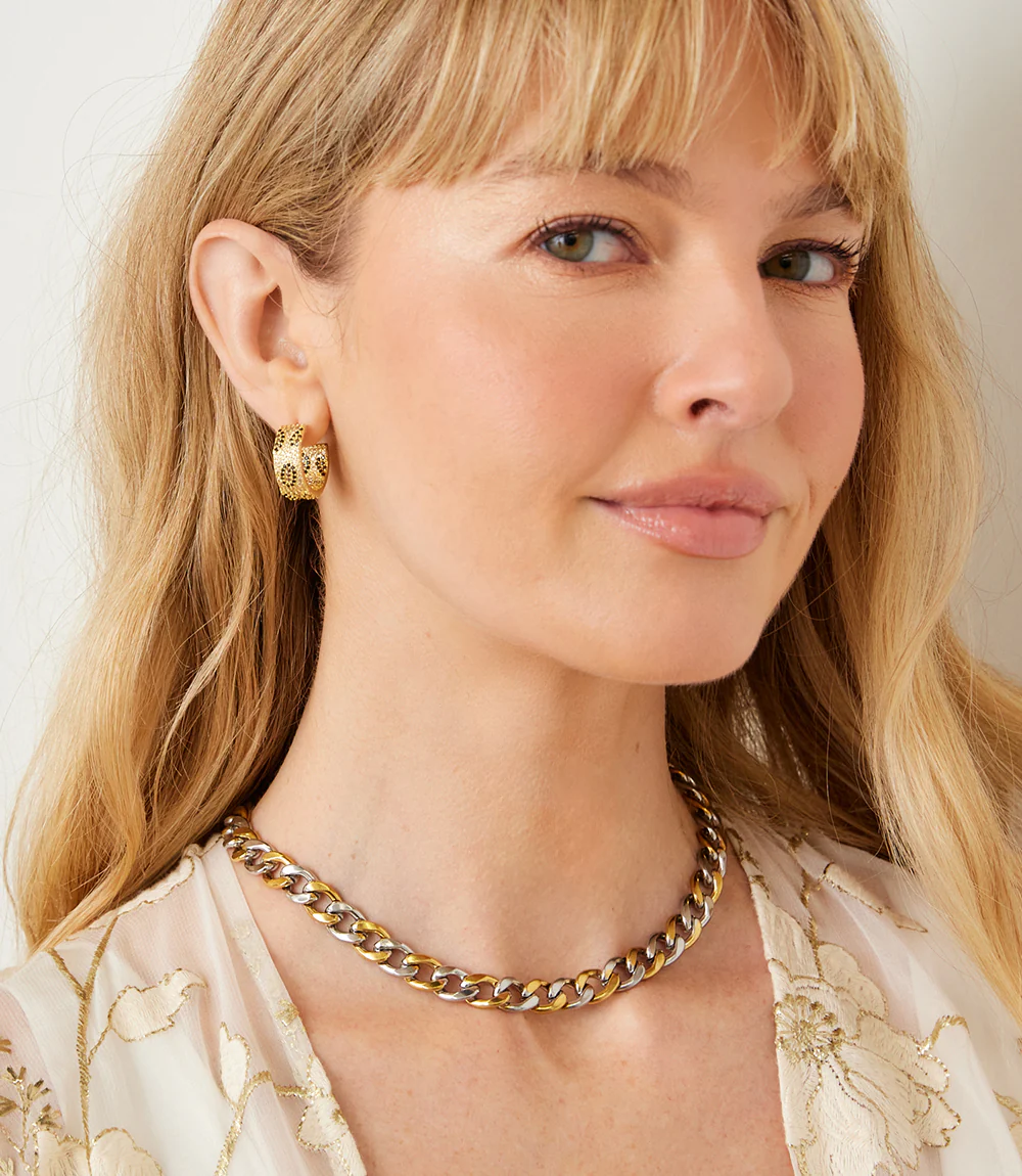 Leopard Crystal Hoop Earrings - Image 3