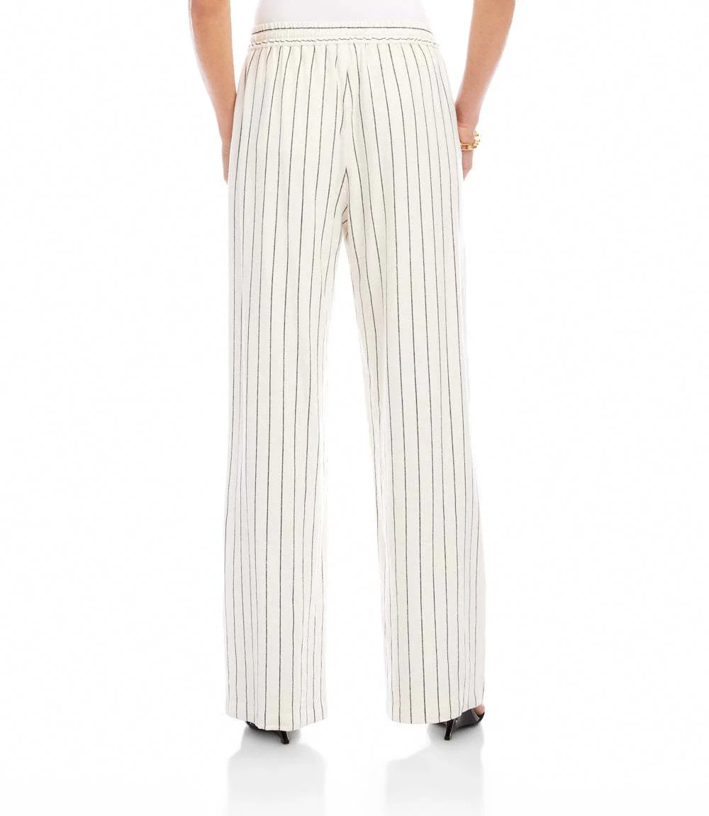 Linen Blend Stripe Drawstring Pants - Image 5