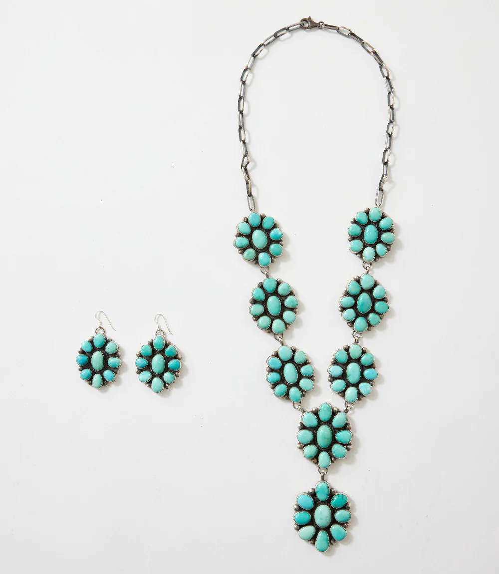 Lone Mountain Turquoise Necklace And Earring Set - Image 2