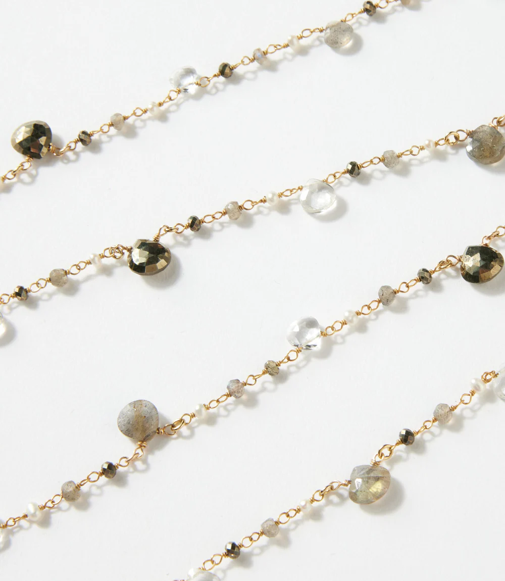 Long Beaded Gemstone Necklace - Image 2