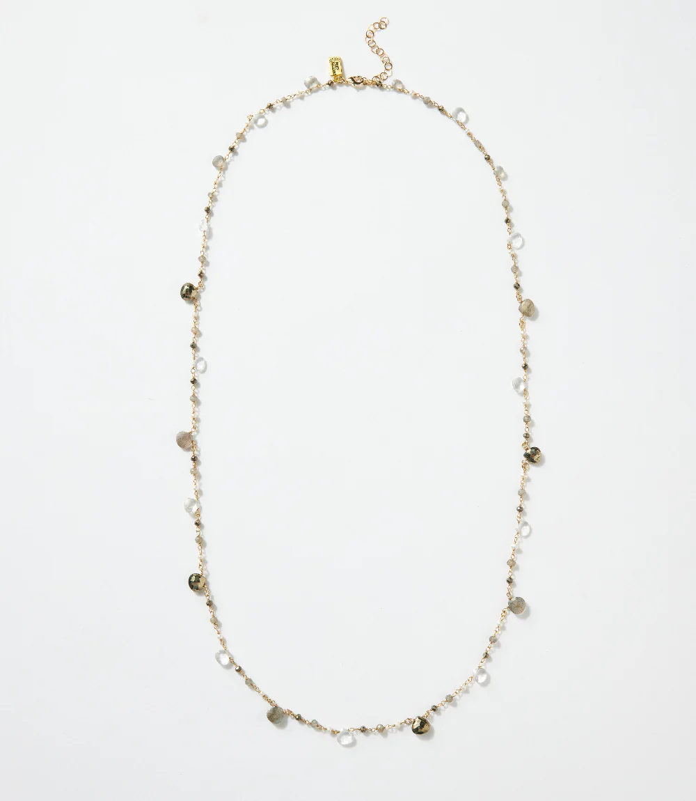 Long Beaded Gemstone Necklace - Image 3