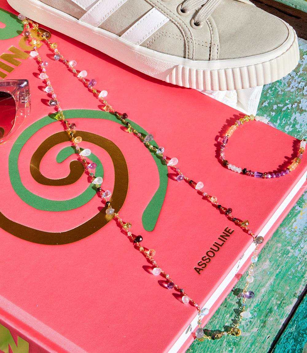 Long Mixed Gemstone Strand Necklace - Image 2