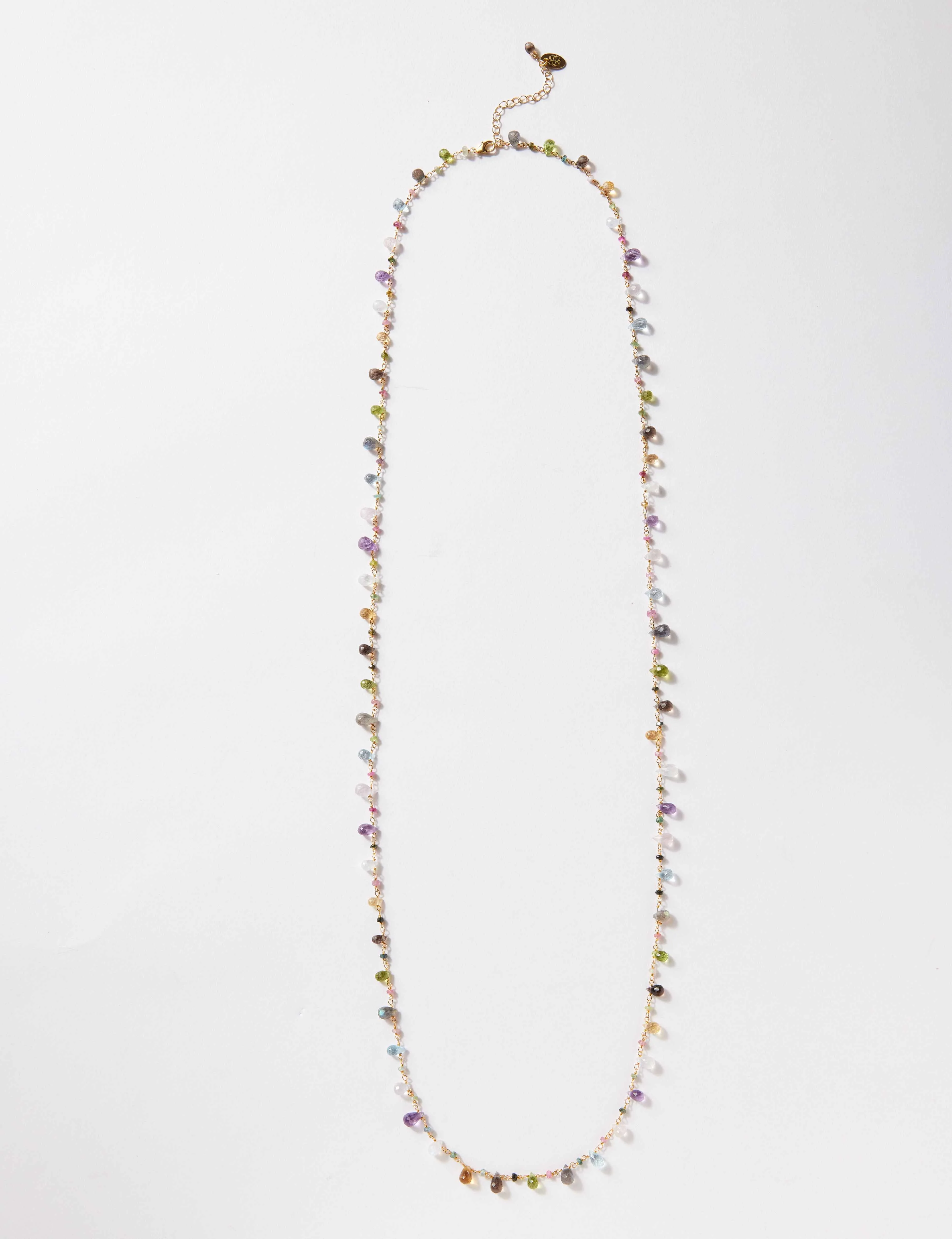 Long Mixed Gemstone Strand Necklace - Image 3