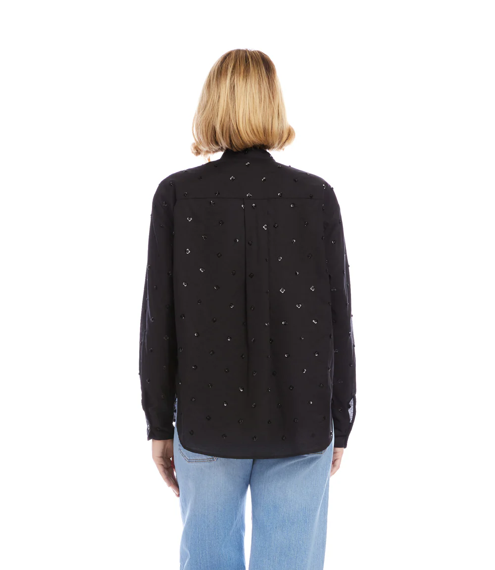 Long Sleeve Beaded Sequin Shirt - Image 5