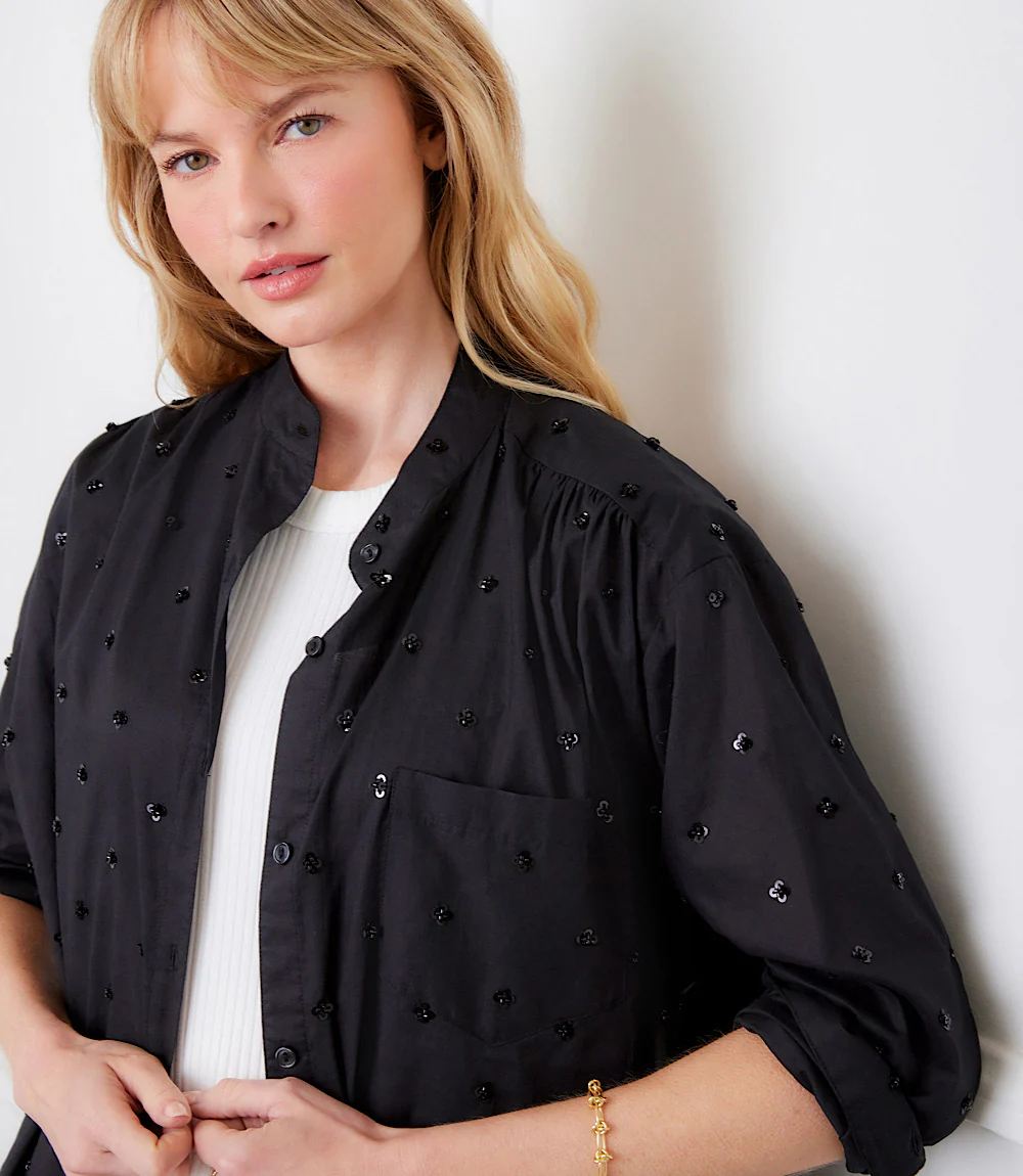 Long Sleeve Beaded Sequin Shirt - Image 7