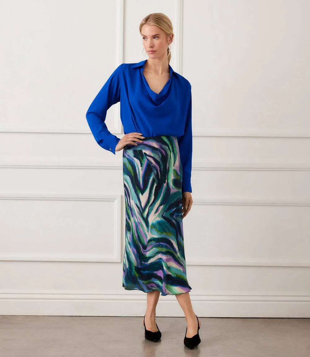 Long Sleeve Collared Cowl Neck Top - Image 5