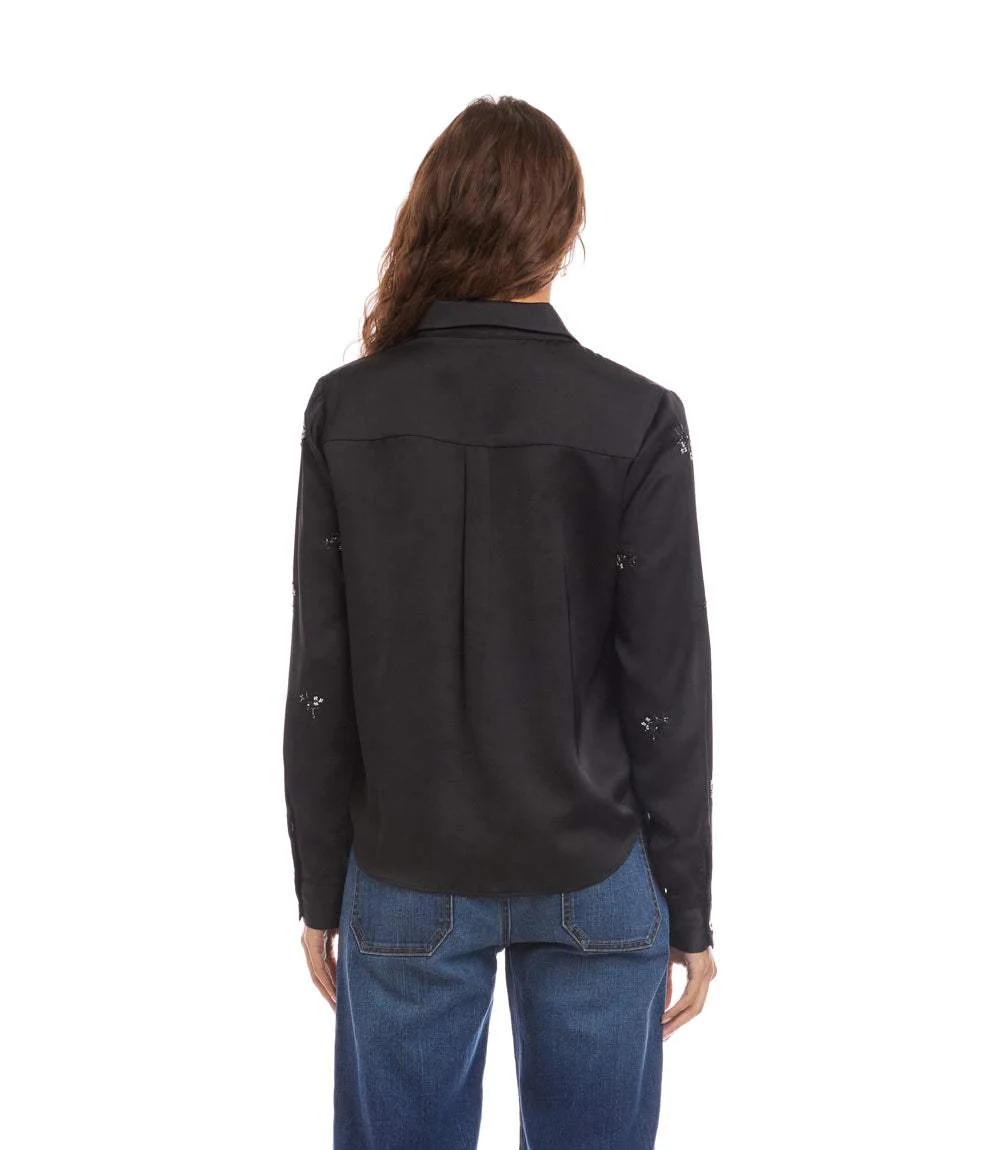 Long Sleeve Embellished Button-Up Shirt - Image 5