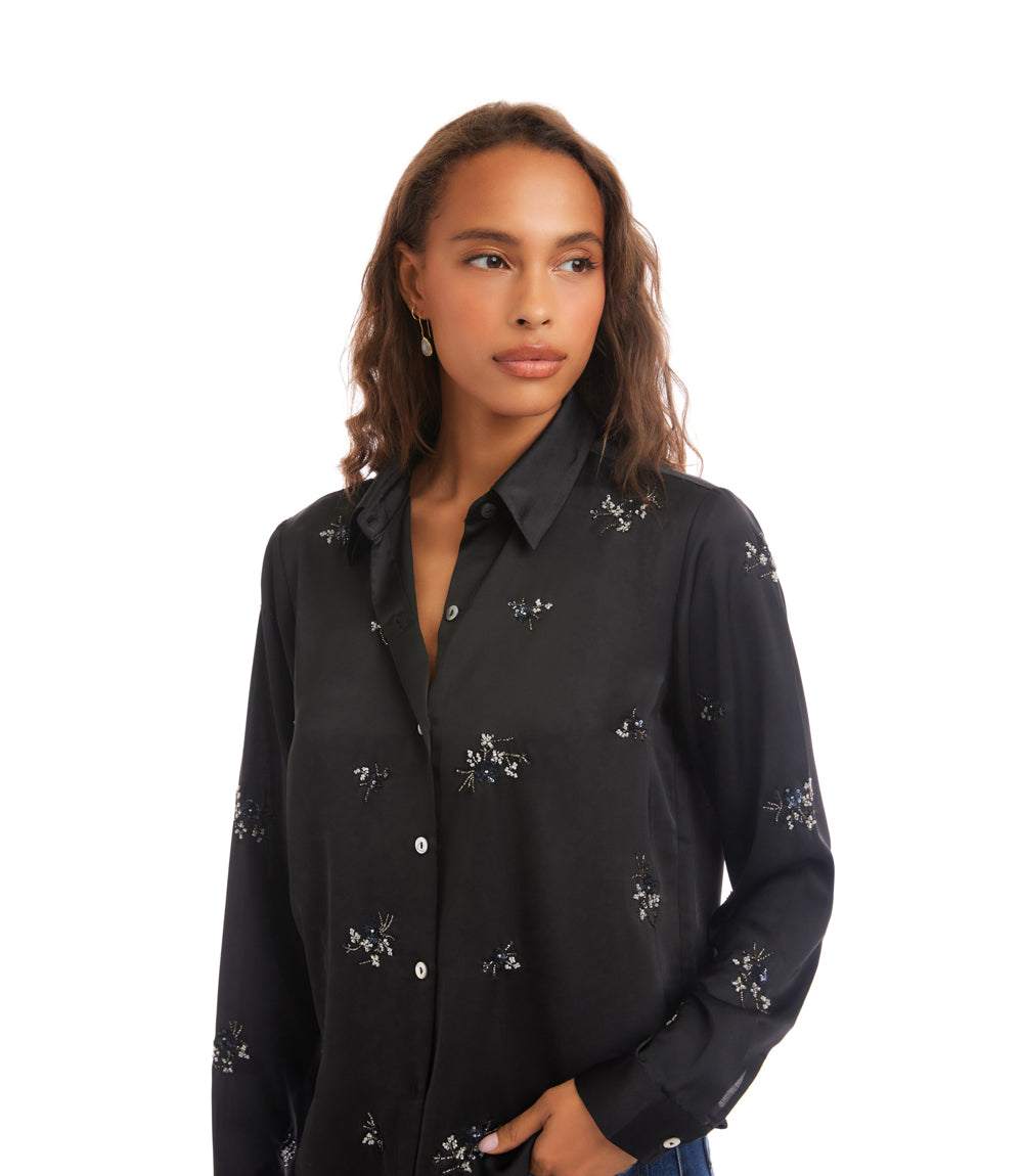Long Sleeve Embellished Button-Up Shirt - Image 6