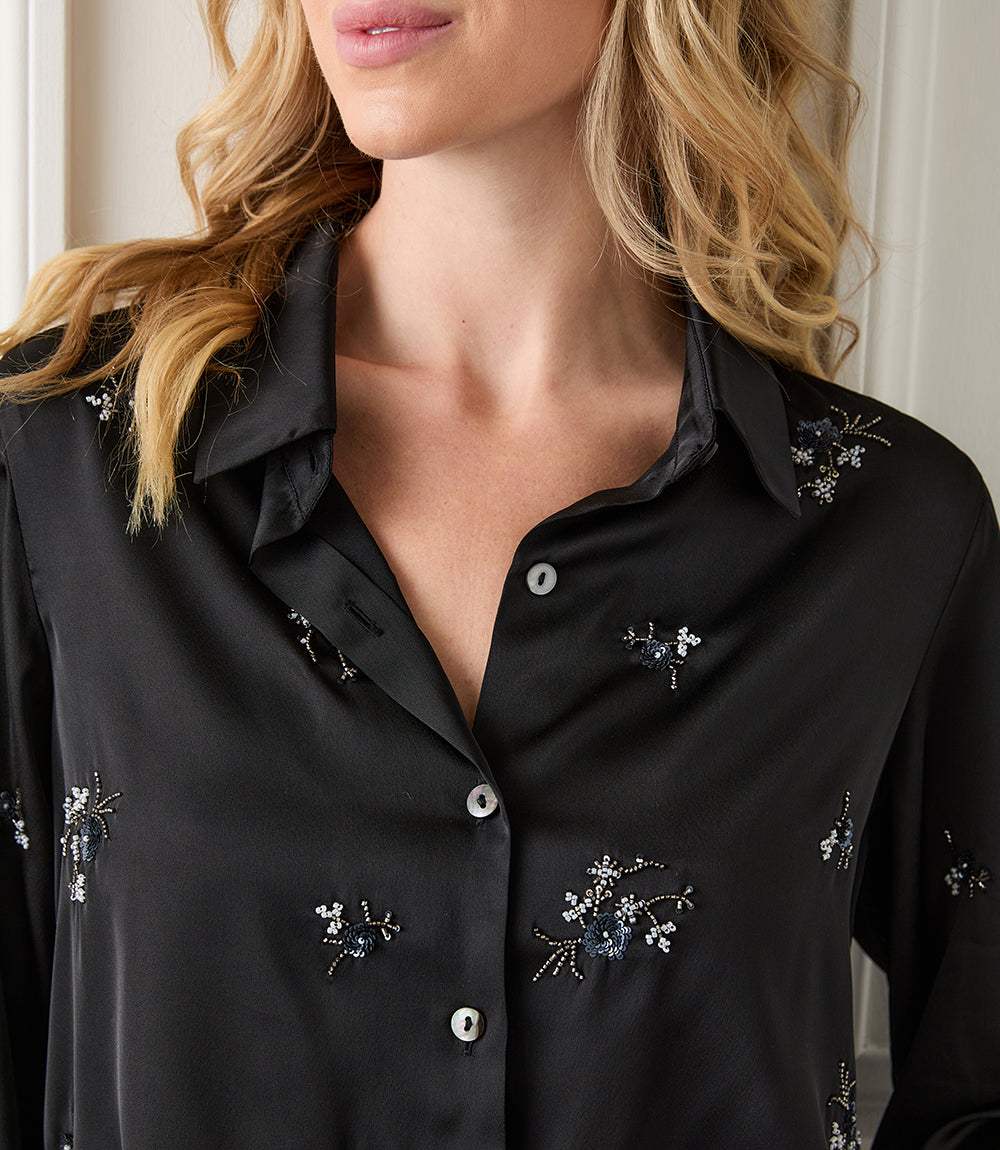 Long Sleeve Embellished Button-Up Shirt - Image 9