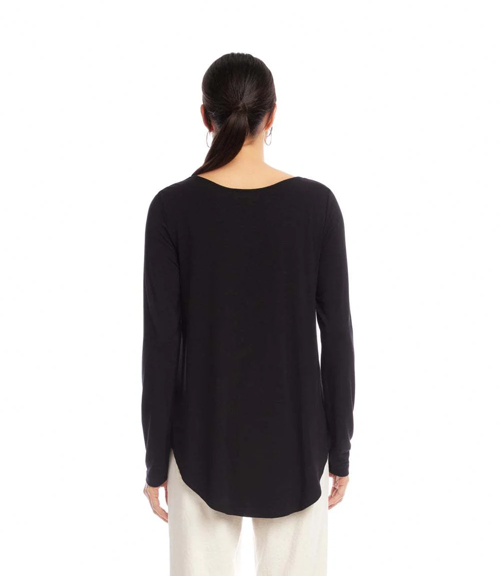 Long Sleeve Embellished Shirttail Top - Image 4