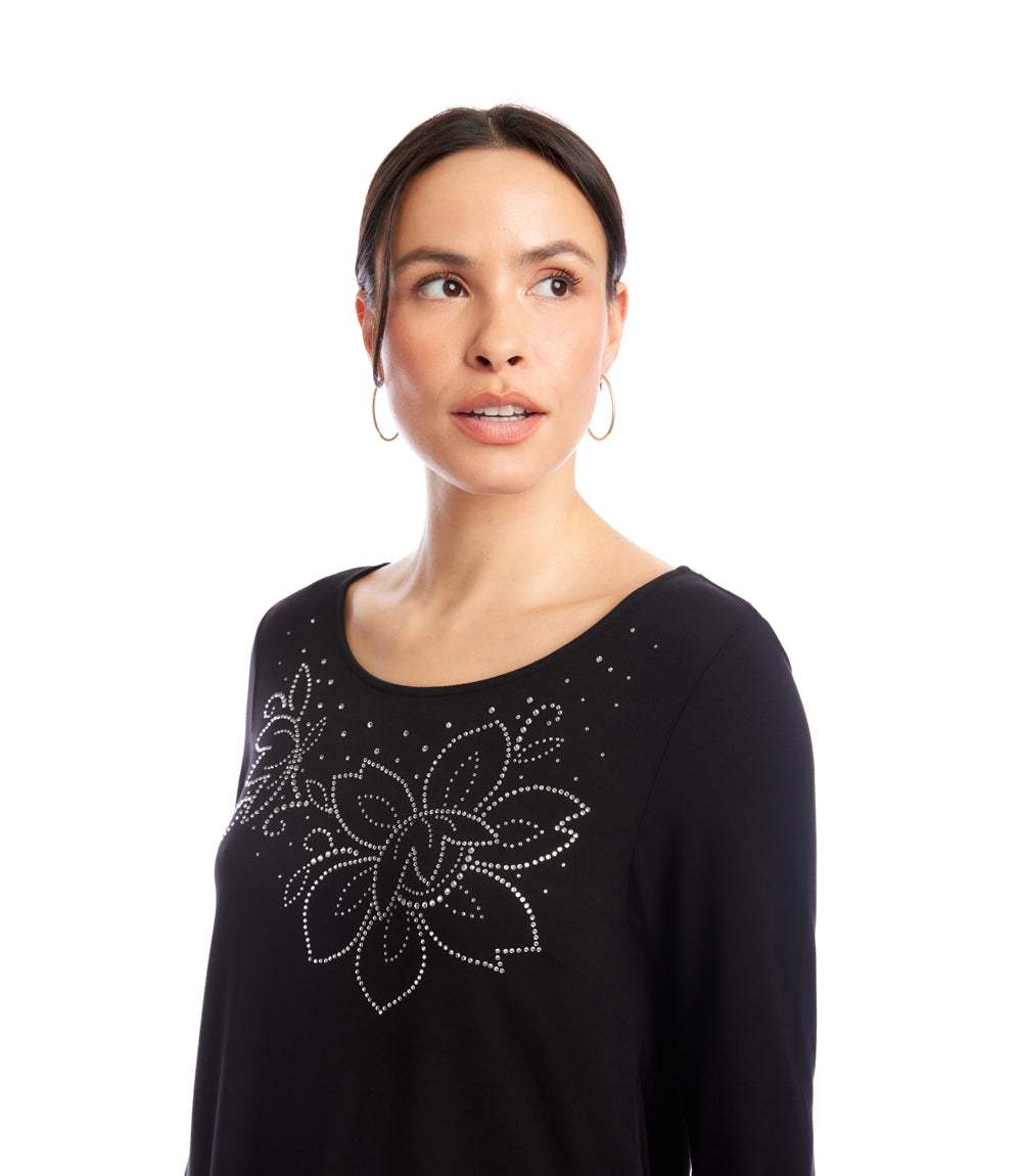 Long Sleeve Embellished Shirttail Top - Image 5