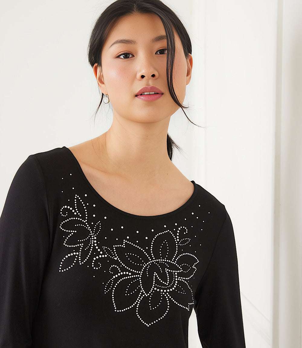 Long Sleeve Embellished Shirttail Top - Image 7