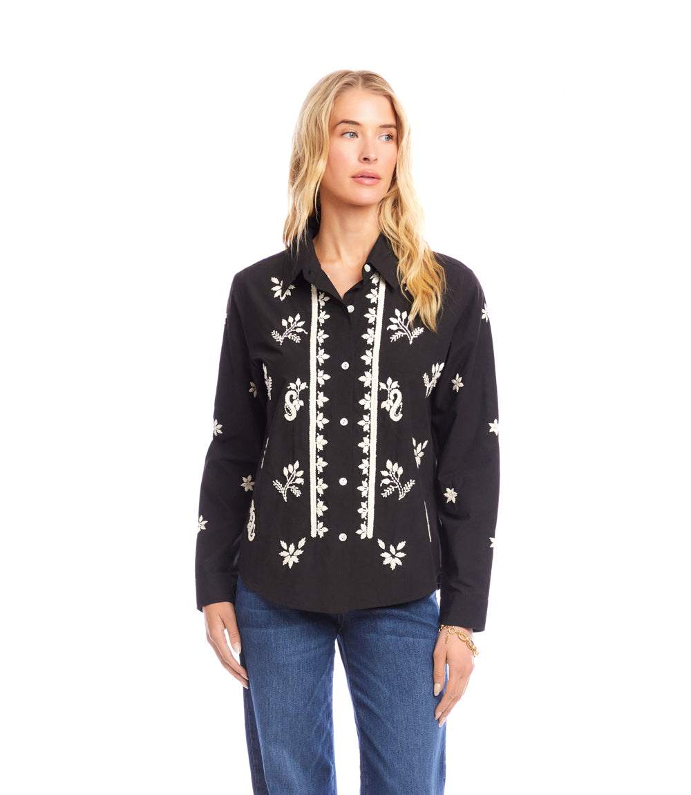 Long Sleeve Embroidered Shirt - Image 4