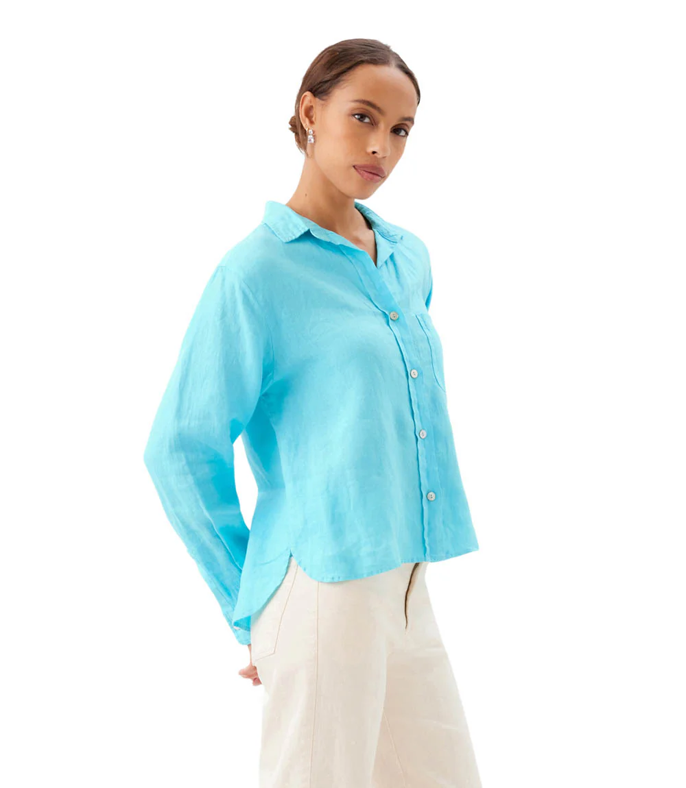 Long Sleeve Linen Button-Up Shirt - Image 5