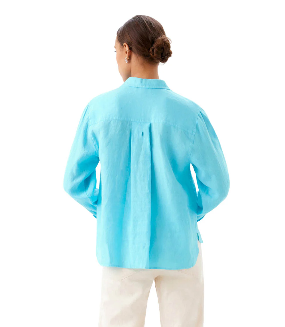 Long Sleeve Linen Button-Up Shirt - Image 6