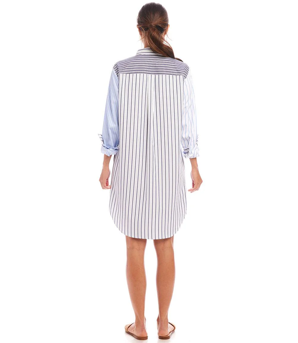 Long Sleeve Mixed Stripe Shirtdress - Image 6