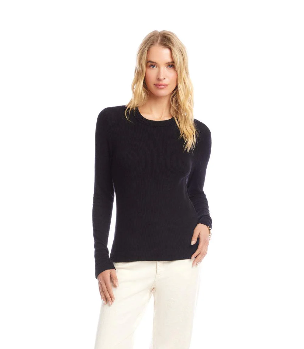 Long Sleeve Ribbed Crewneck Top - Image 4