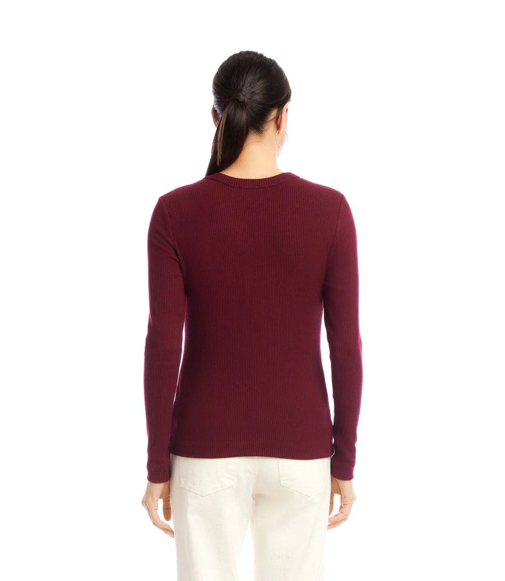 Long Sleeve Ribbed Crewneck Top - Image 4