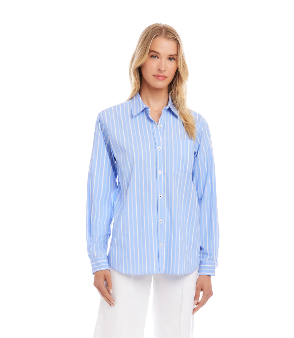 Long Sleeve Stripe Button-Up Shirt - Image 3