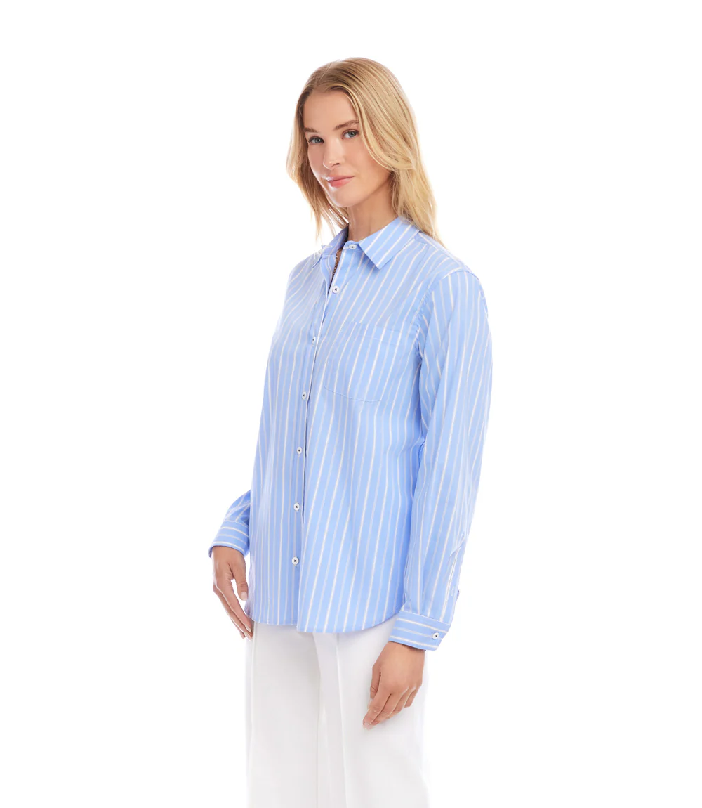 Long Sleeve Stripe Button-Up Shirt - Image 4