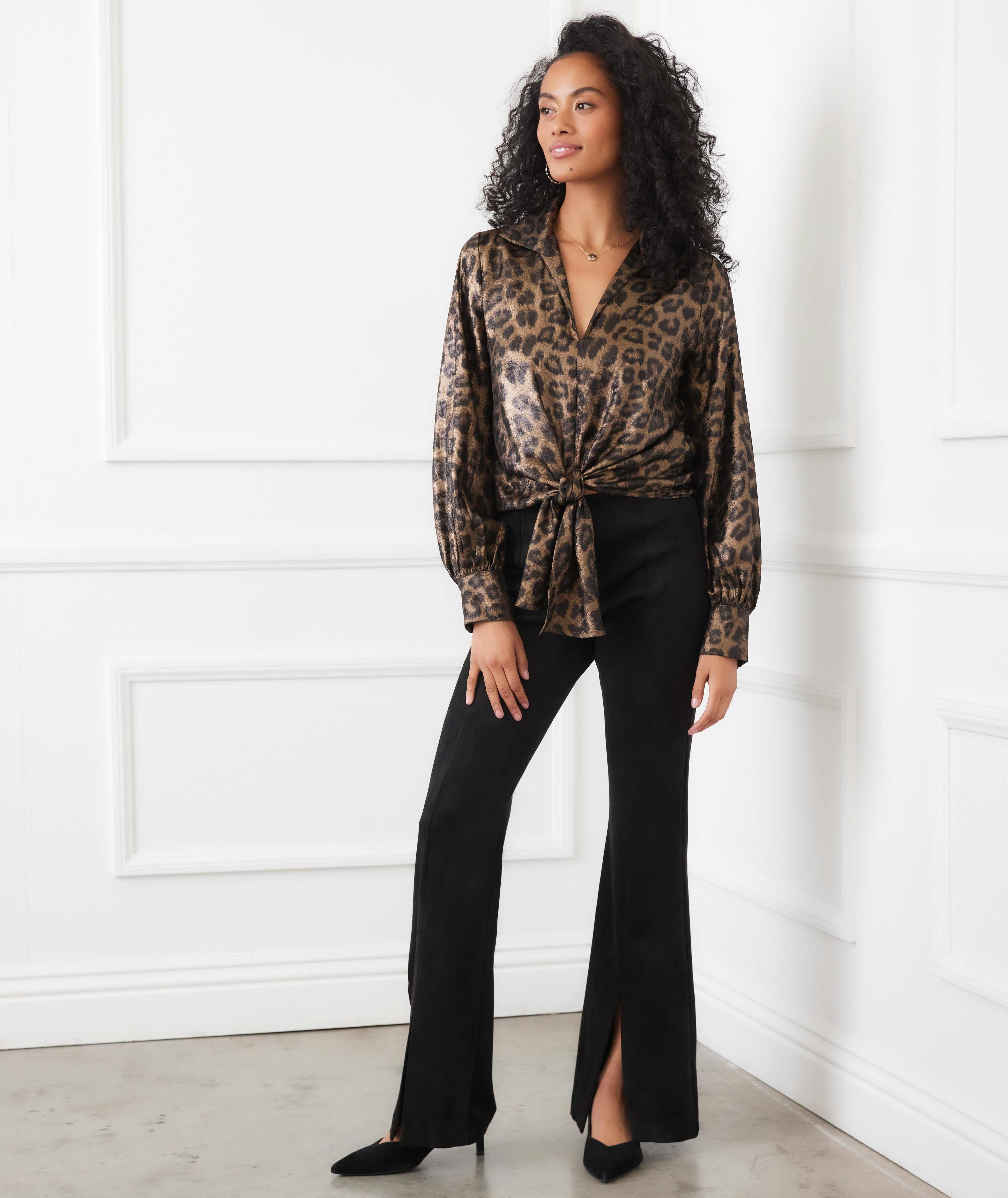 Long Sleeve Tie-Front Top - Image 7