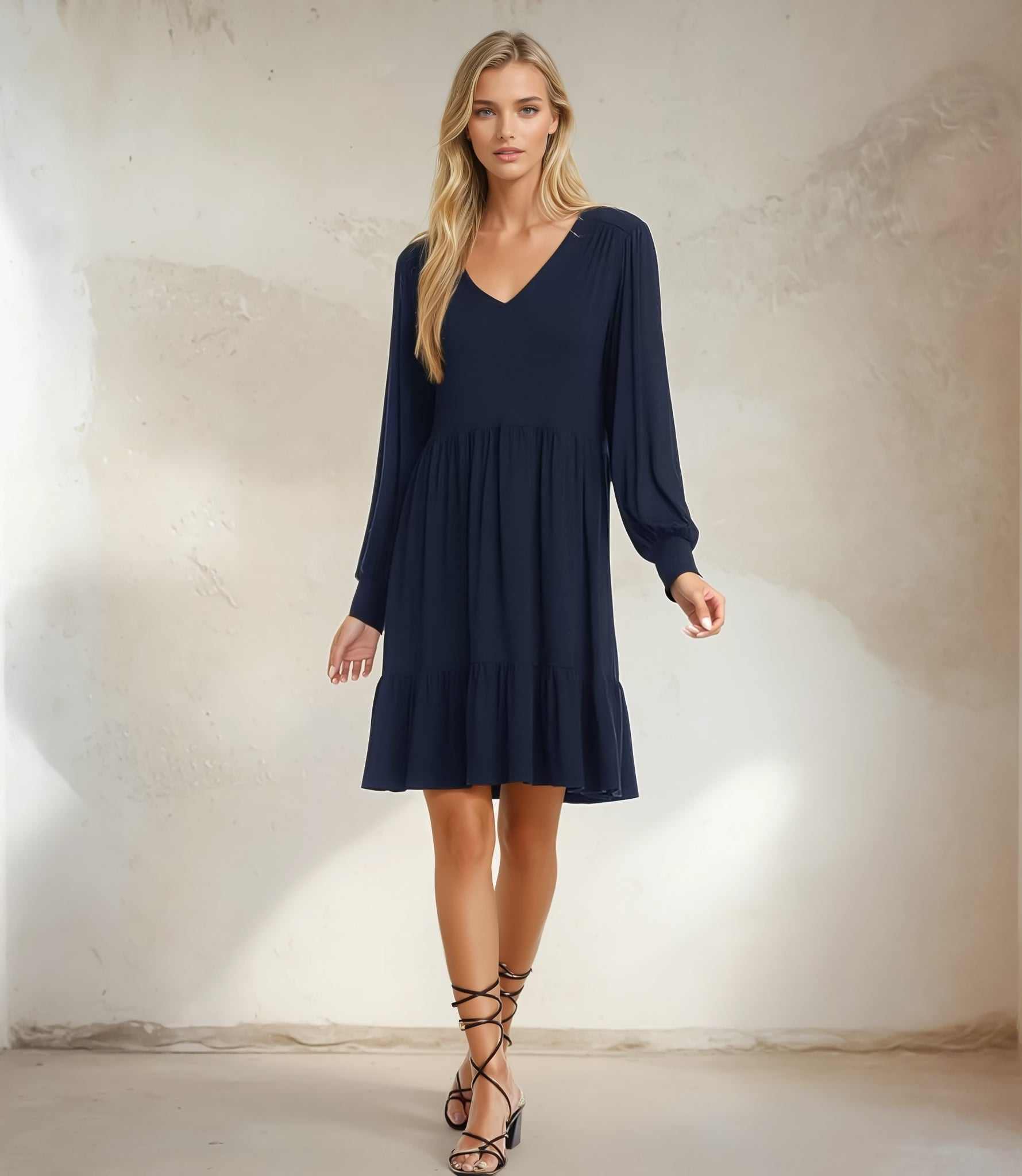 Long Sleeve Tiered Dress - Image 6