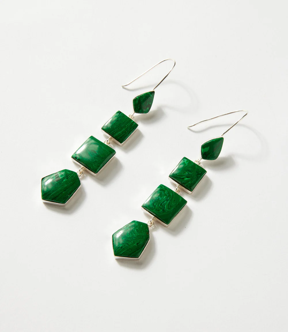 Malachite Statement Earrings - Image 3