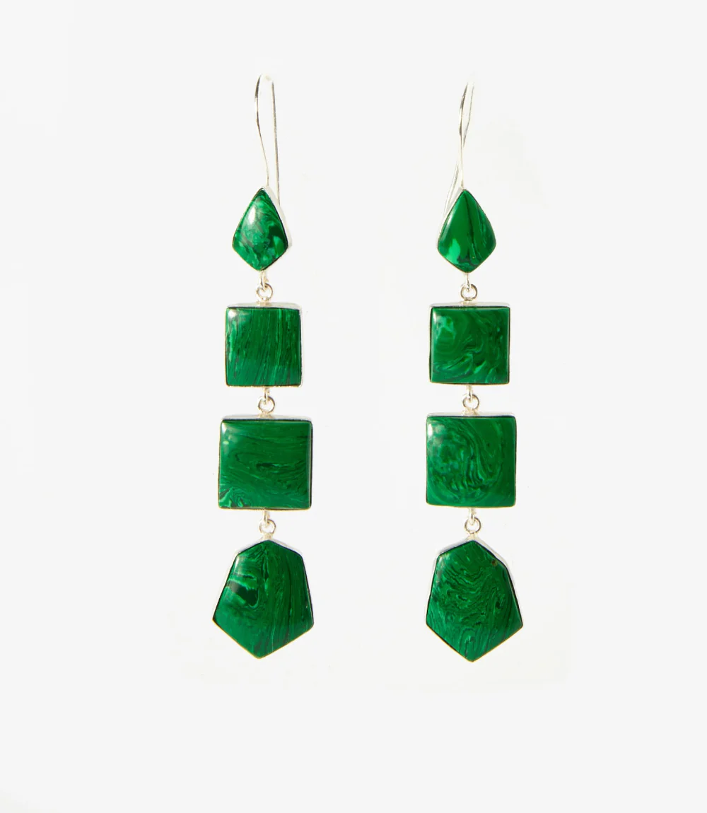 Malachite Statement Earrings - Image 5