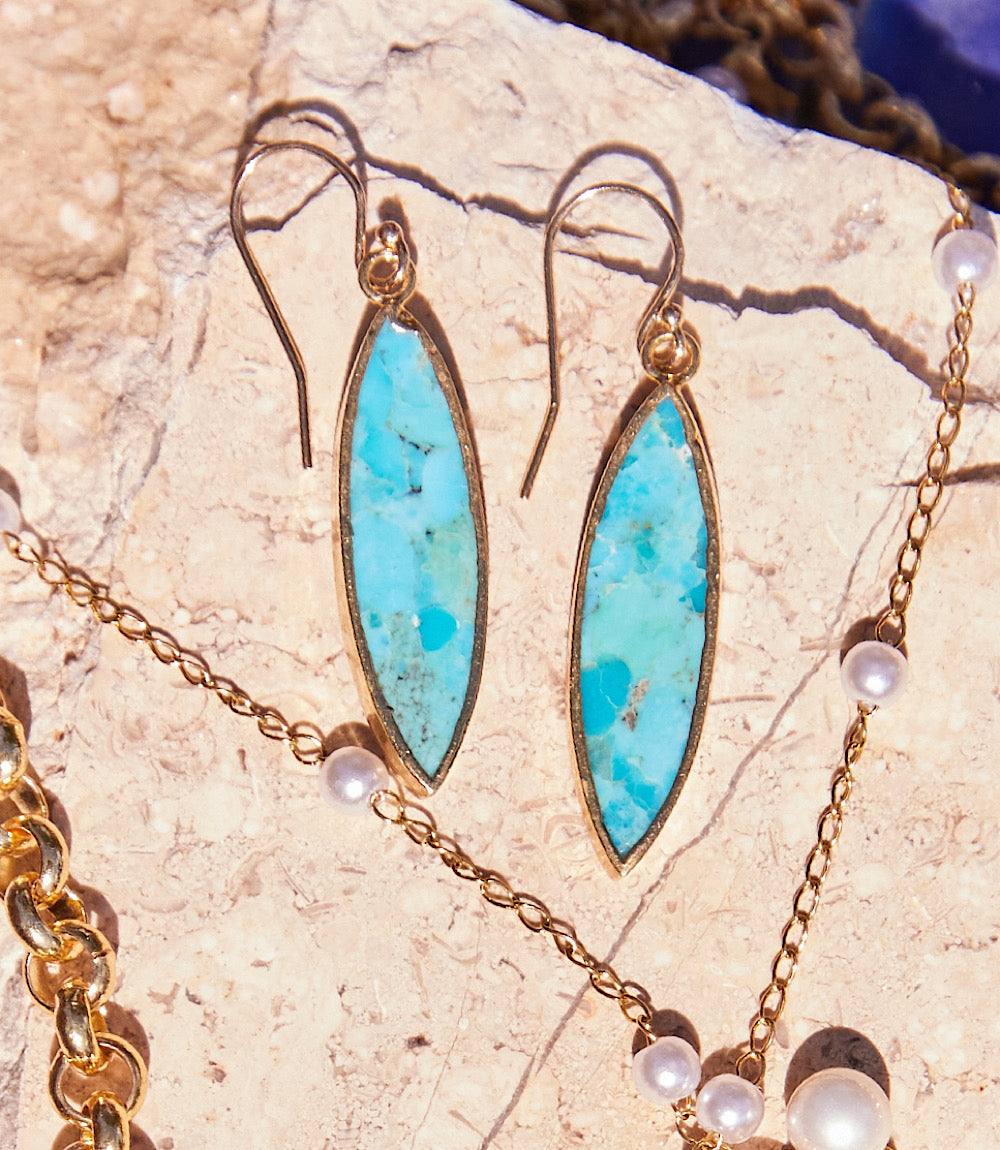 Marquise Turquoise Earrings - Image 3