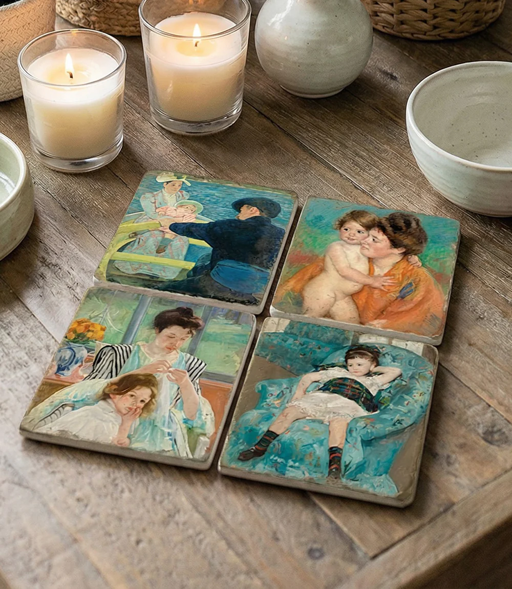 Mary Cassatt Marble Coasters, Set Of 4