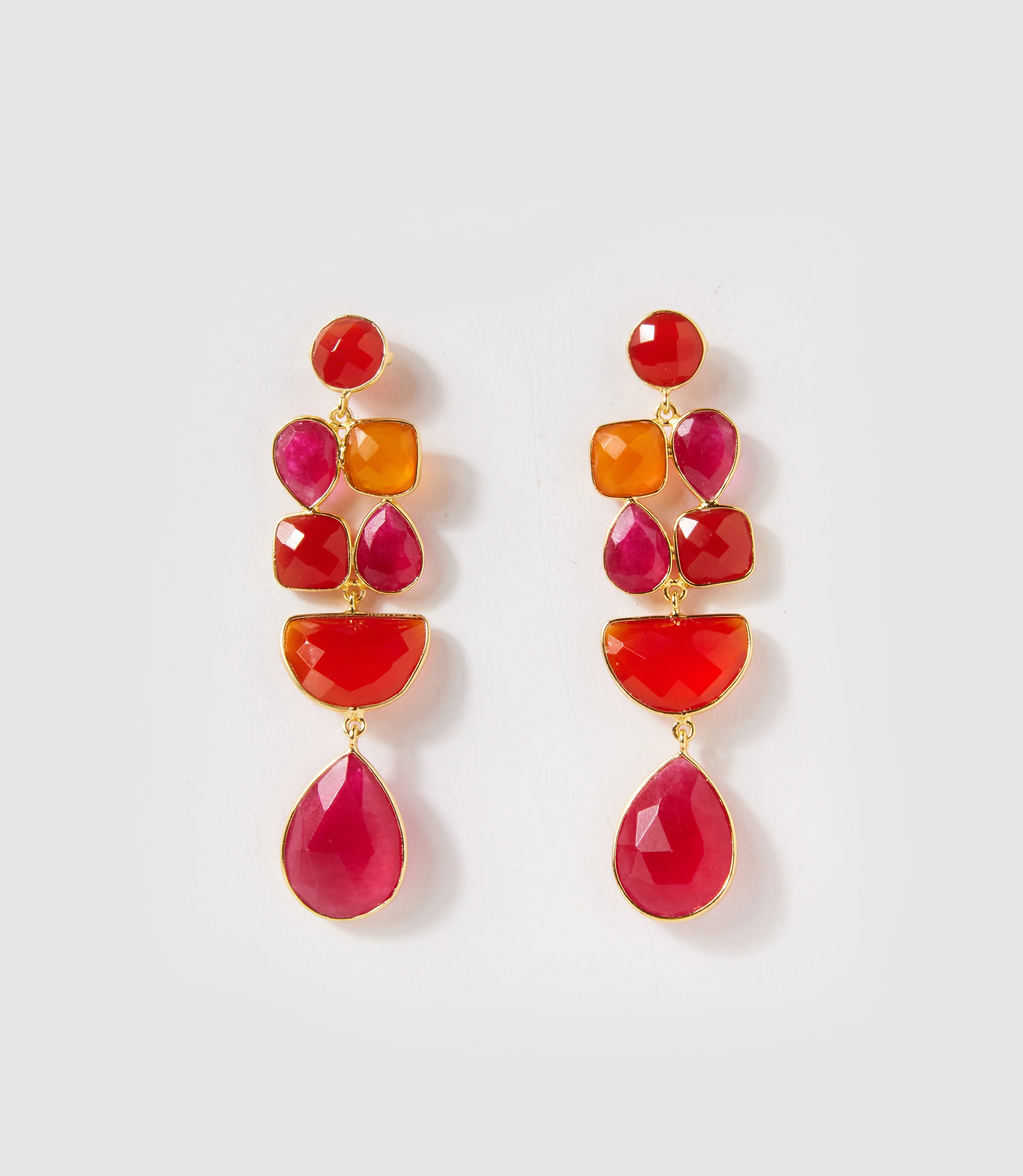 Mixed Gemstone Drop Earrings - Image 2
