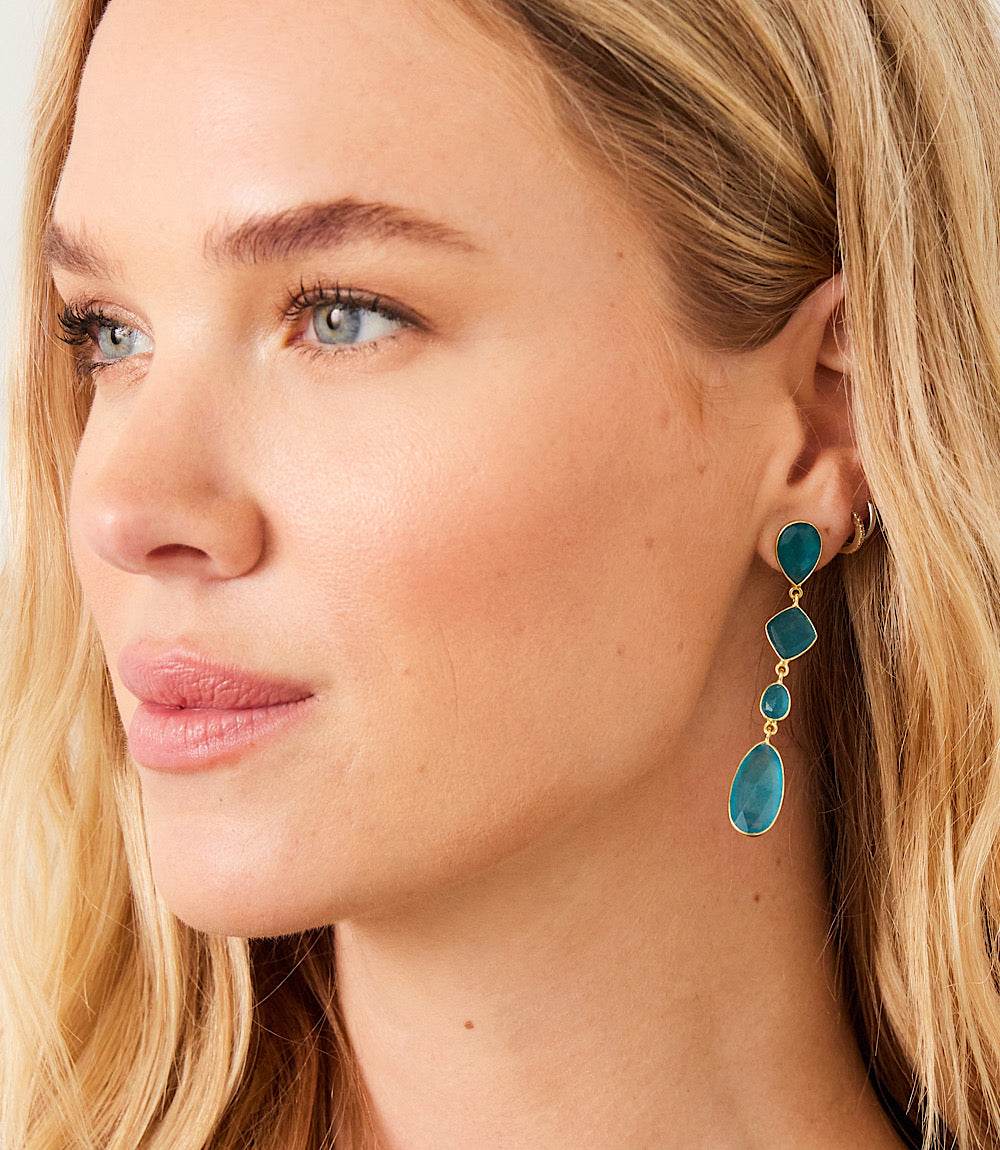 Mixed Gemstone Strand Earrings - Image 2