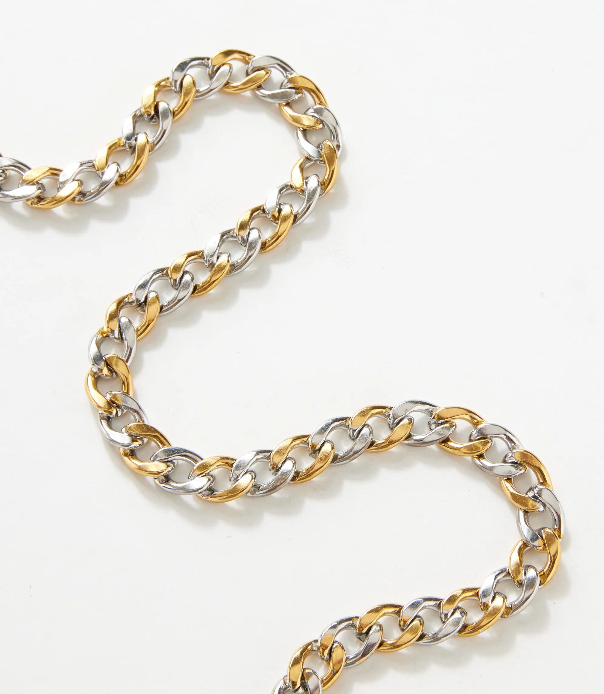 Mixed Gold And Silver Chain Necklace - Image 3