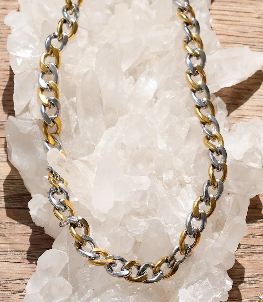 Mixed Gold And Silver Chain Necklace - Image 5