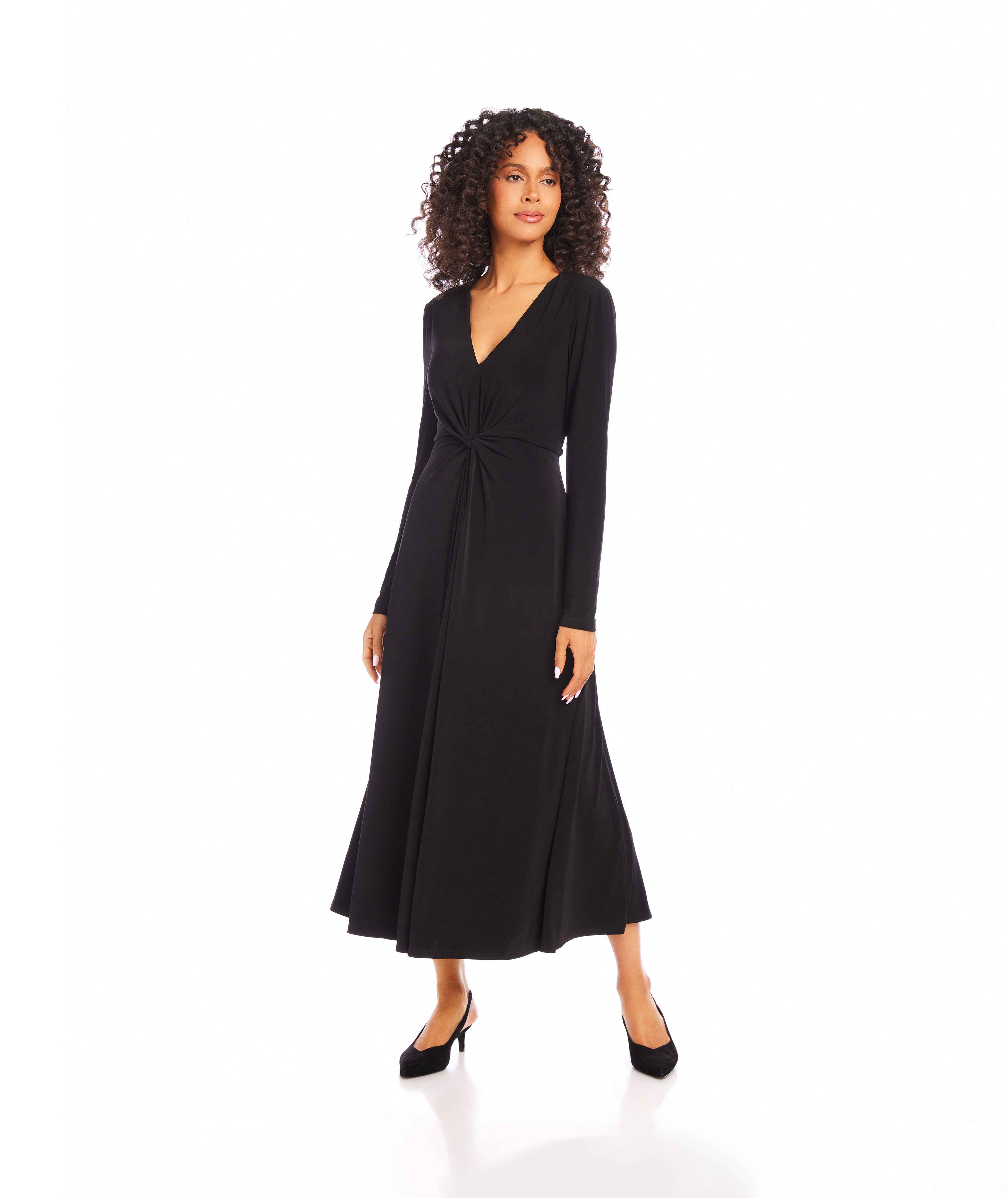 Monroe Travel Jersey Twist Front Midi Dress - Image 3