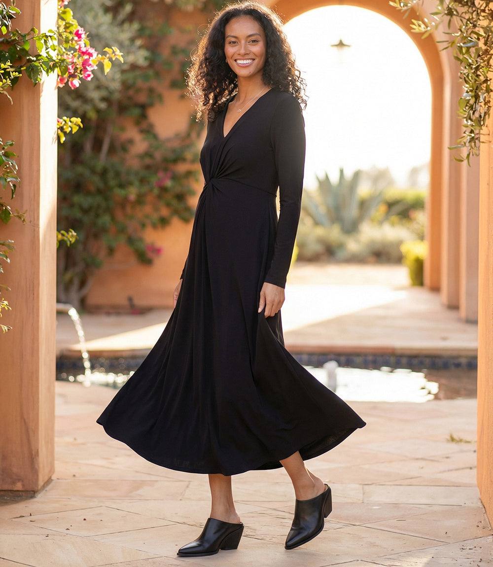Monroe Travel Jersey Twist Front Midi Dress - Image 4