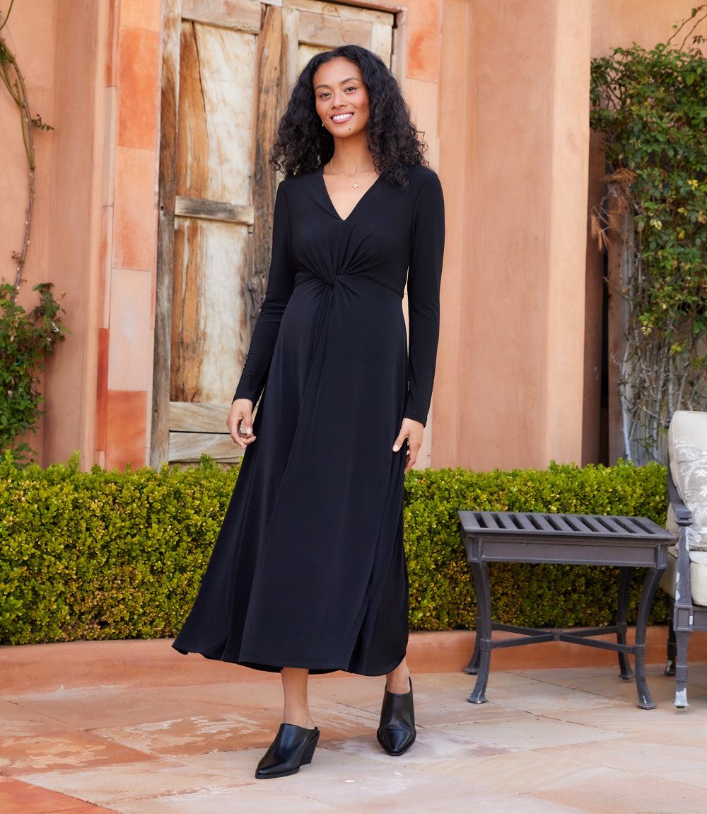 Monroe Travel Jersey Twist Front Midi Dress - Image 6