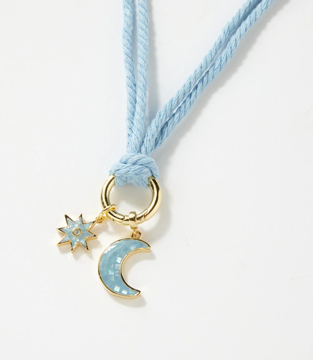 Moon And Starburst Cord Necklace - Image 2