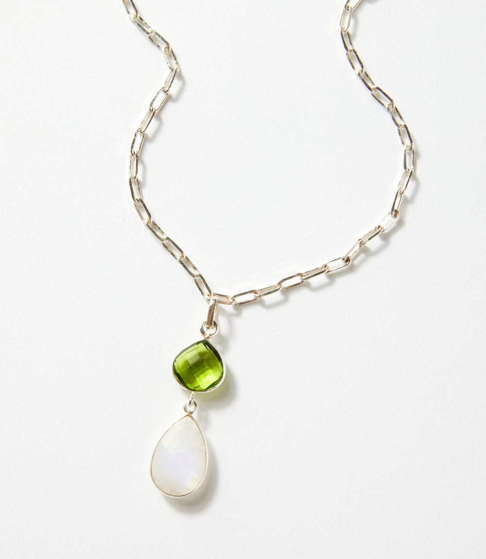 Moonstone And Peridot Pendant Necklace - Image 4