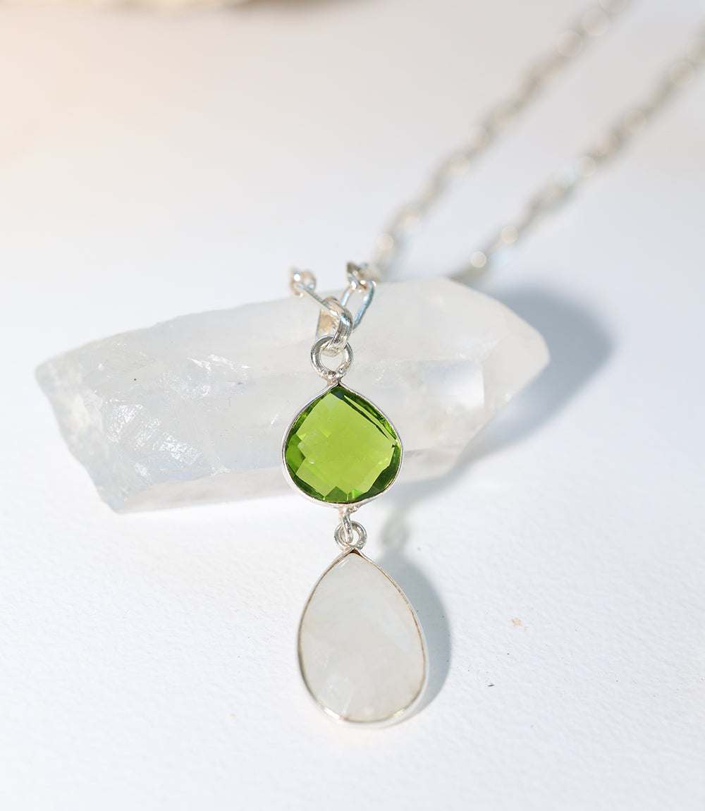 Moonstone And Peridot Pendant Necklace - Image 5