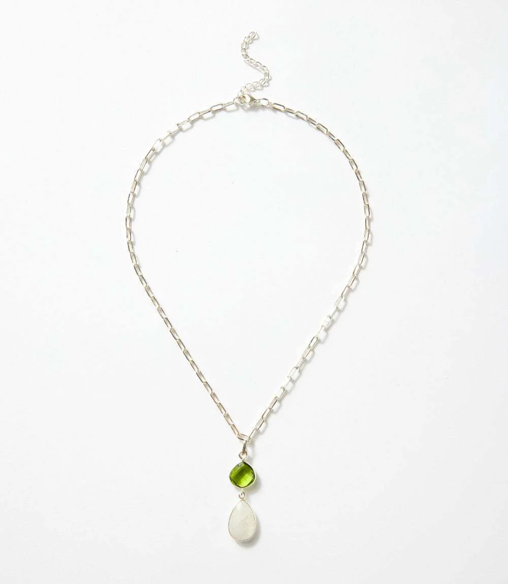Moonstone And Peridot Pendant Necklace - Image 6