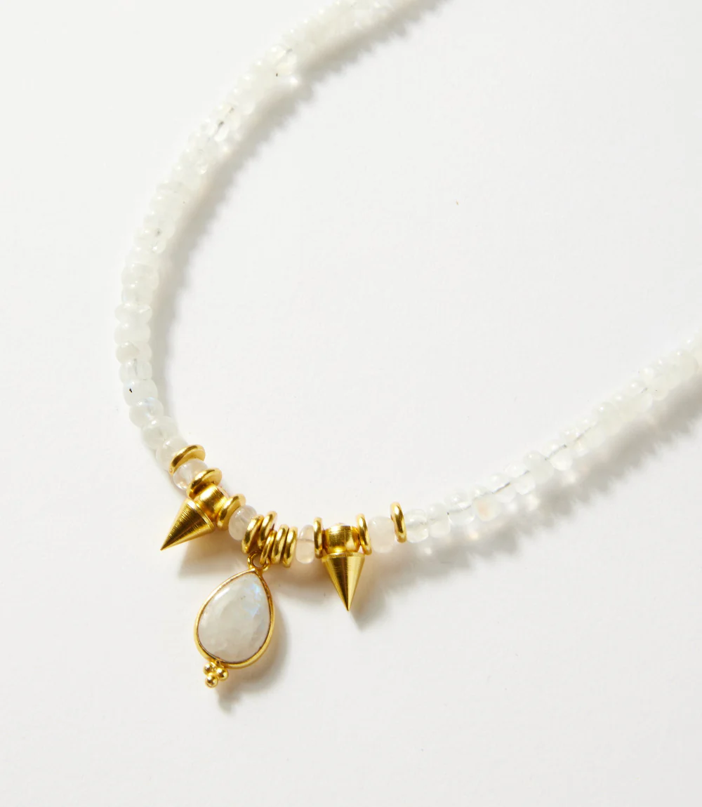 Moonstone Pendant And Charm Necklace - Image 2