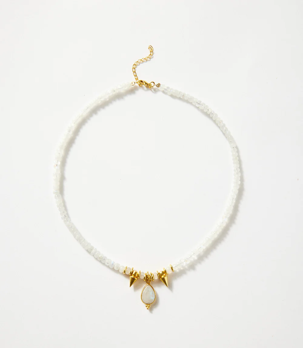 Moonstone Pendant And Charm Necklace - Image 3