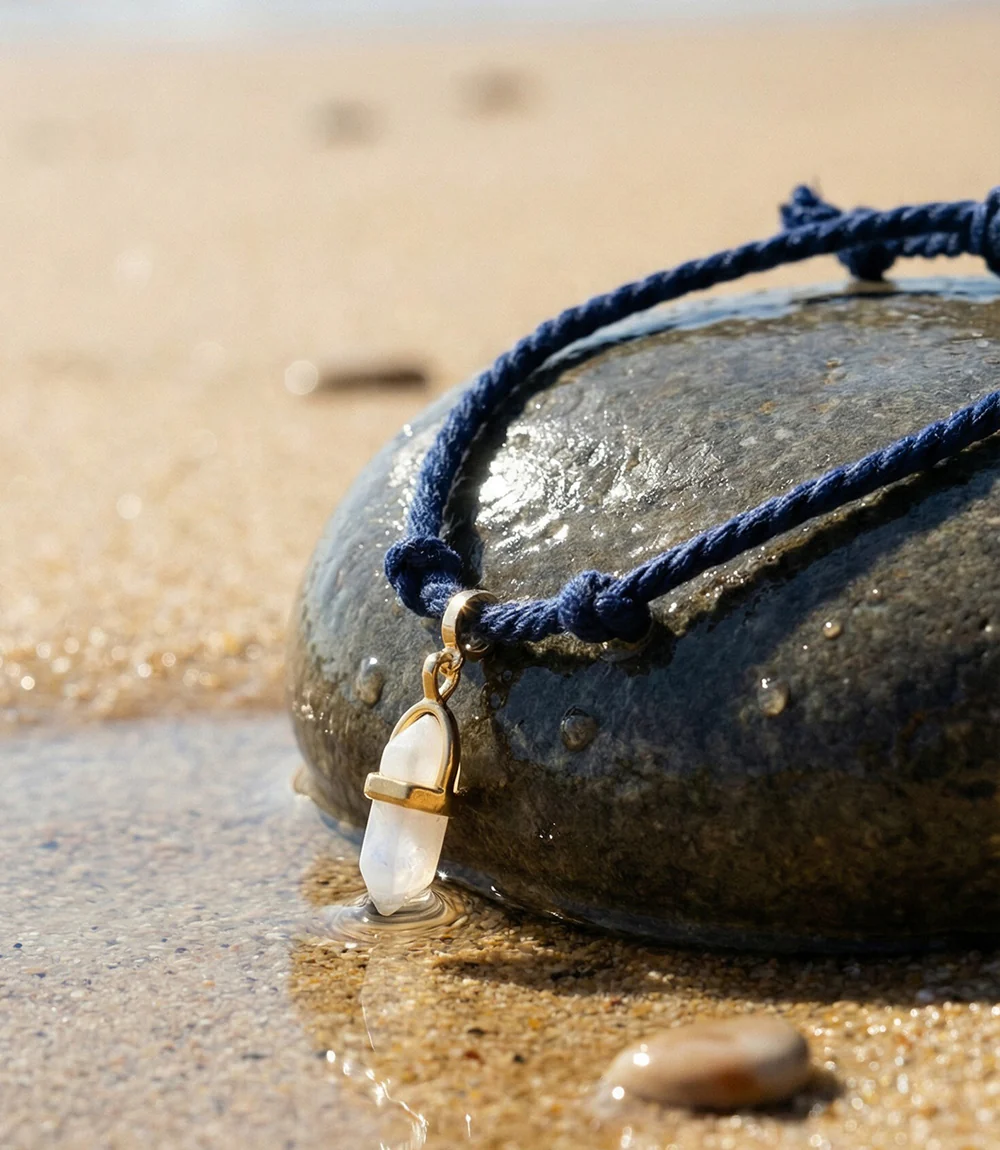 Moonstone Point Cord Bracelet - Image 3