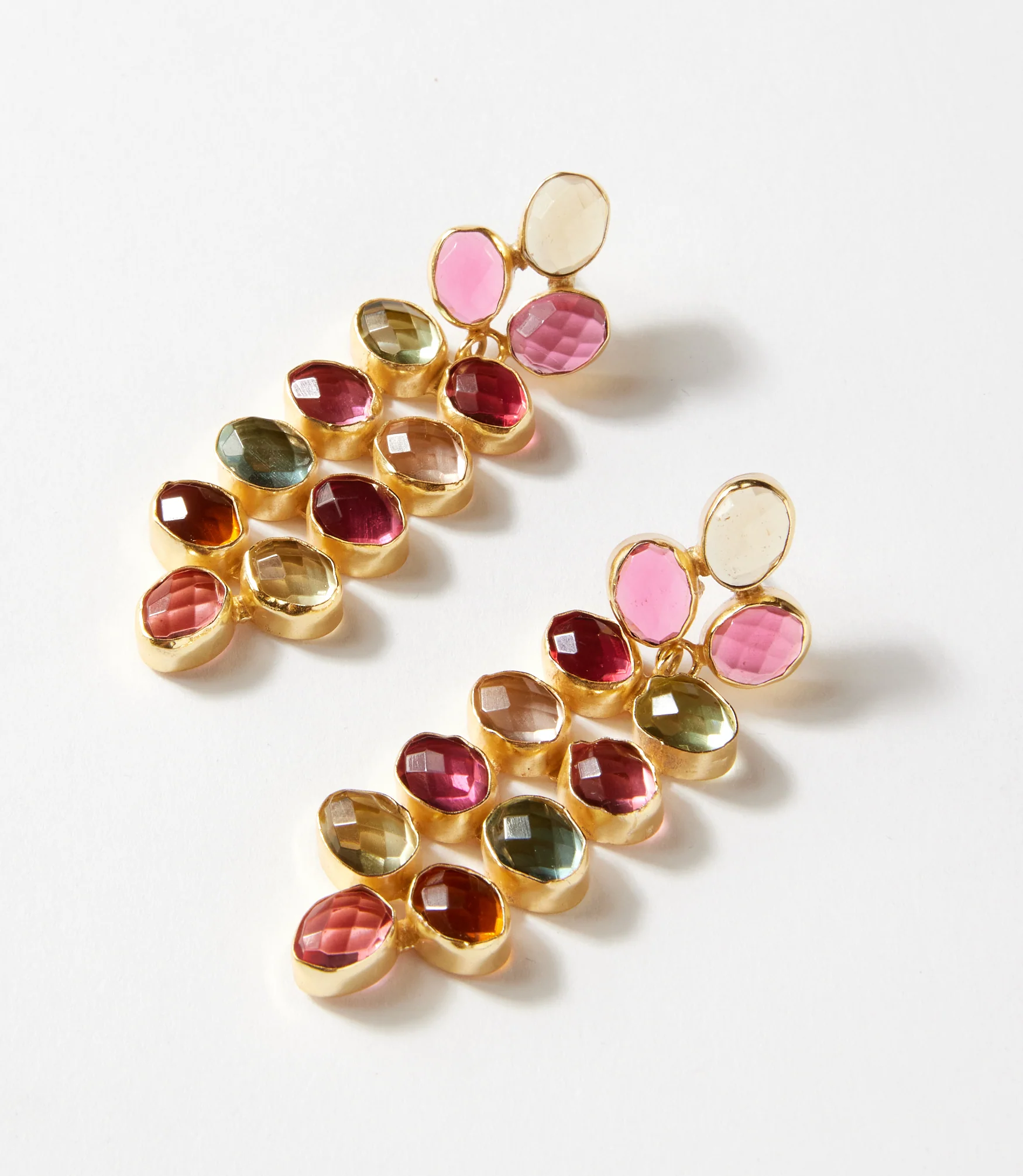 Multi Color Beaded Gemstone Earrings - Image 4