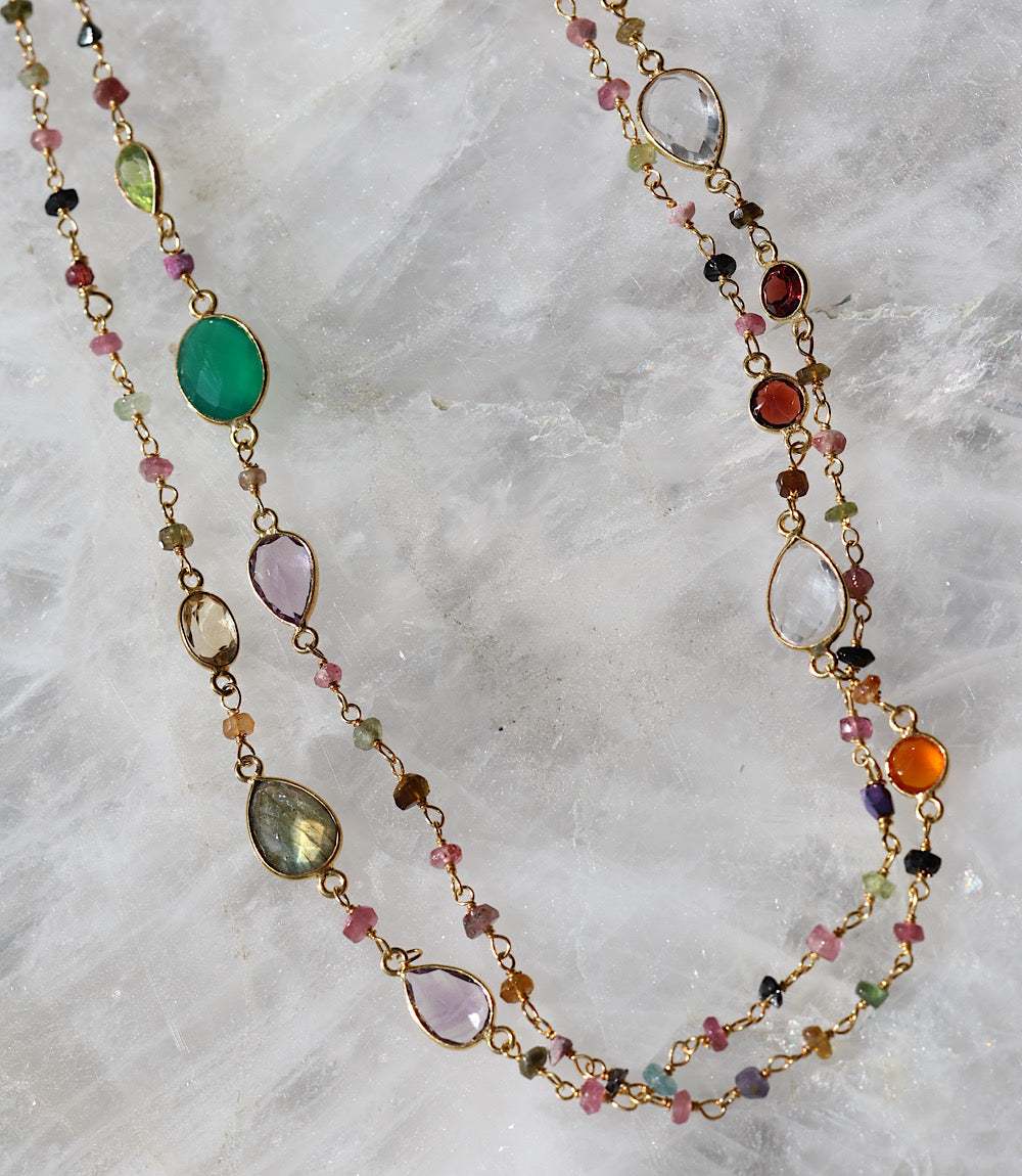 Multi Color Beaded Gemstone Necklace - Image 10