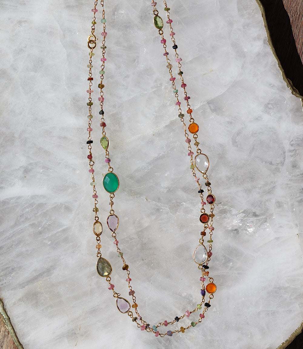 Multi Color Beaded Gemstone Necklace - Image 11