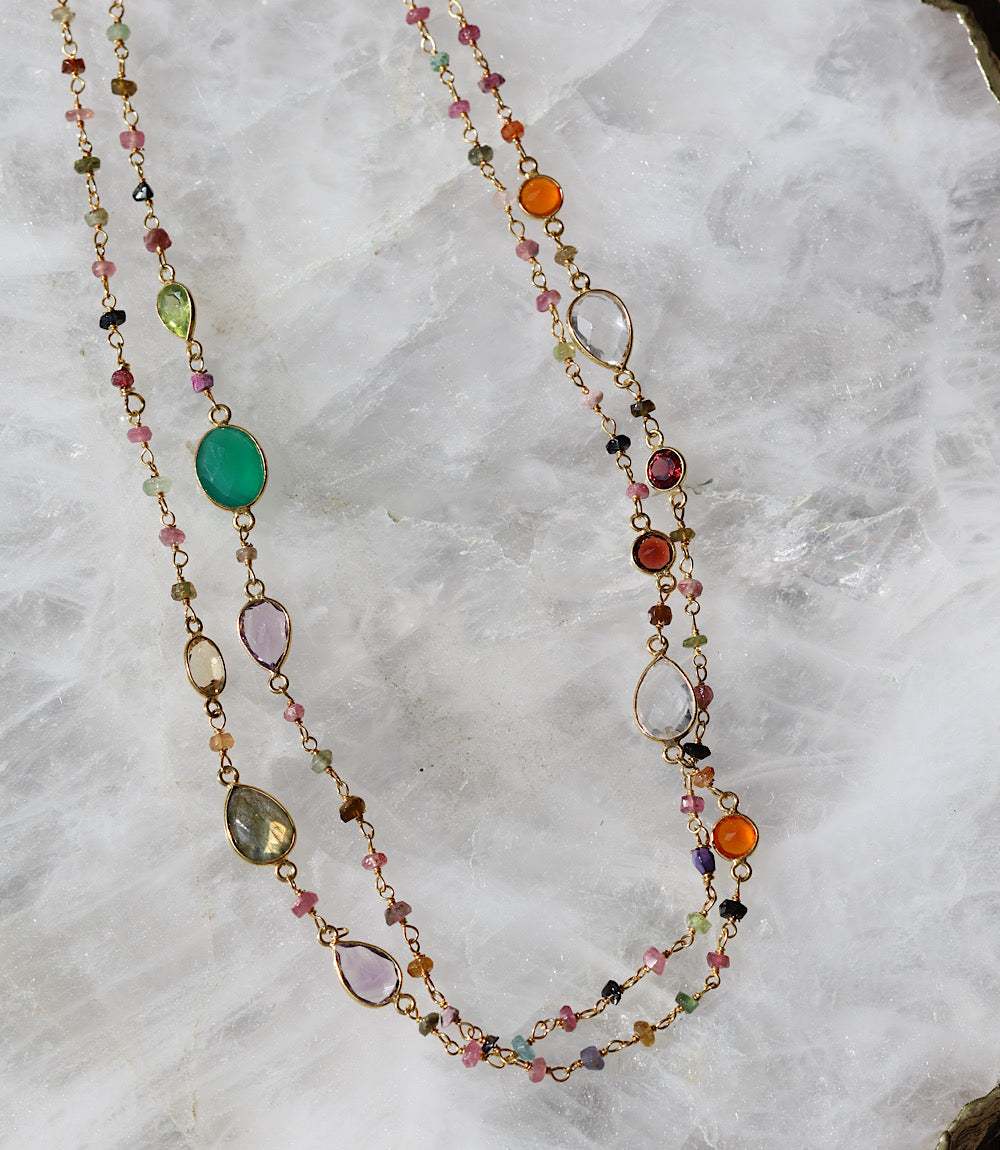 Multi Color Beaded Gemstone Necklace - Image 4