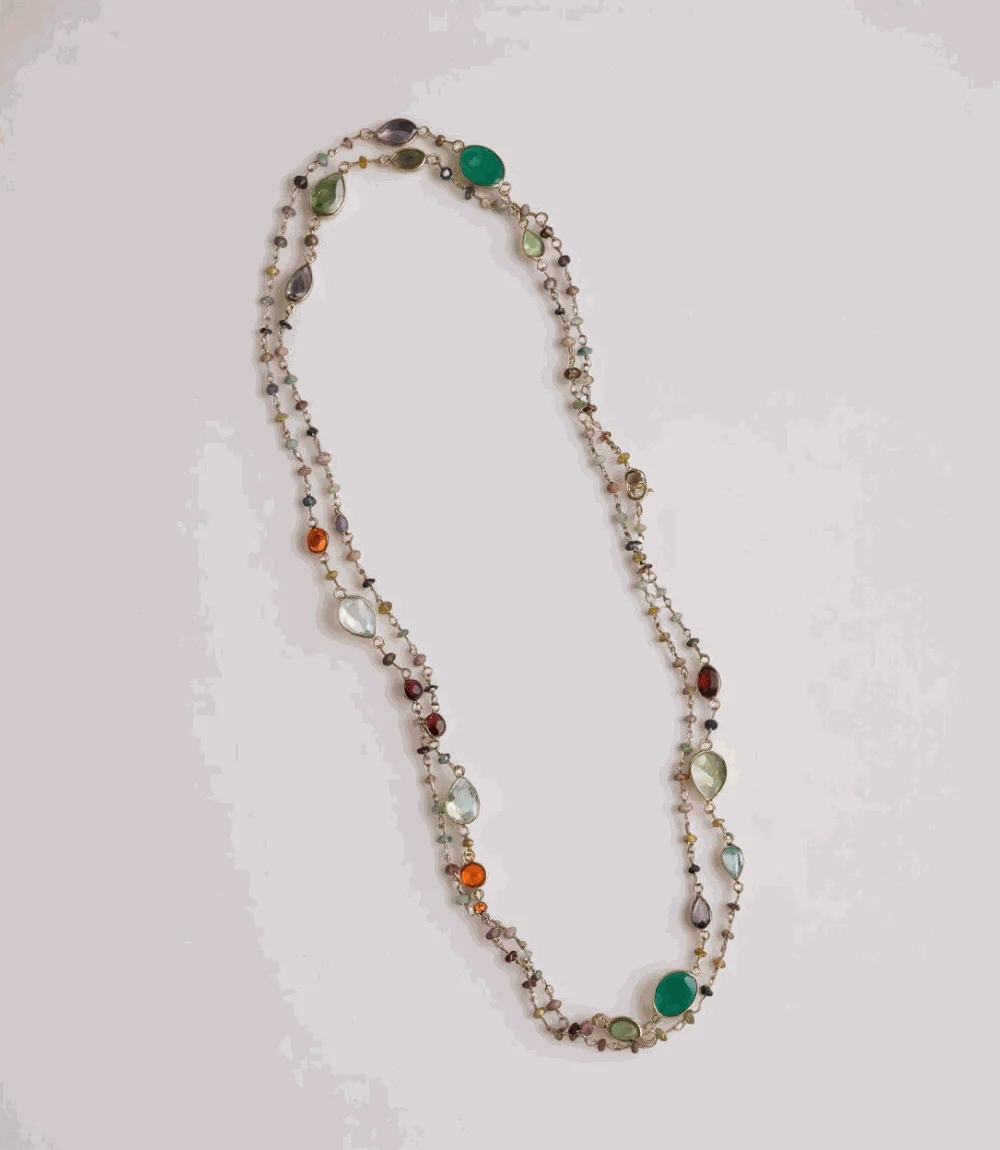 Multi Color Beaded Gemstone Necklace - Image 5