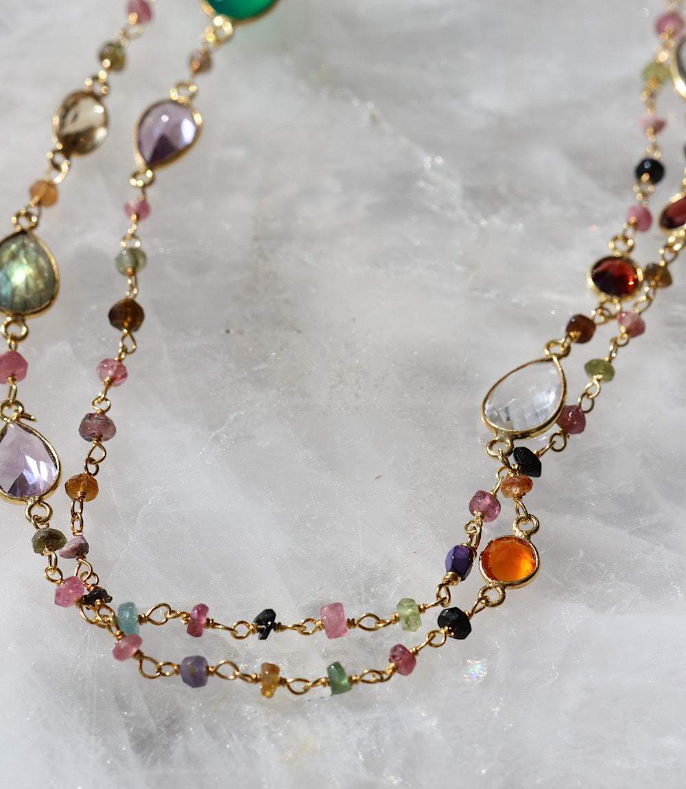 Multi Color Beaded Gemstone Necklace - Image 6